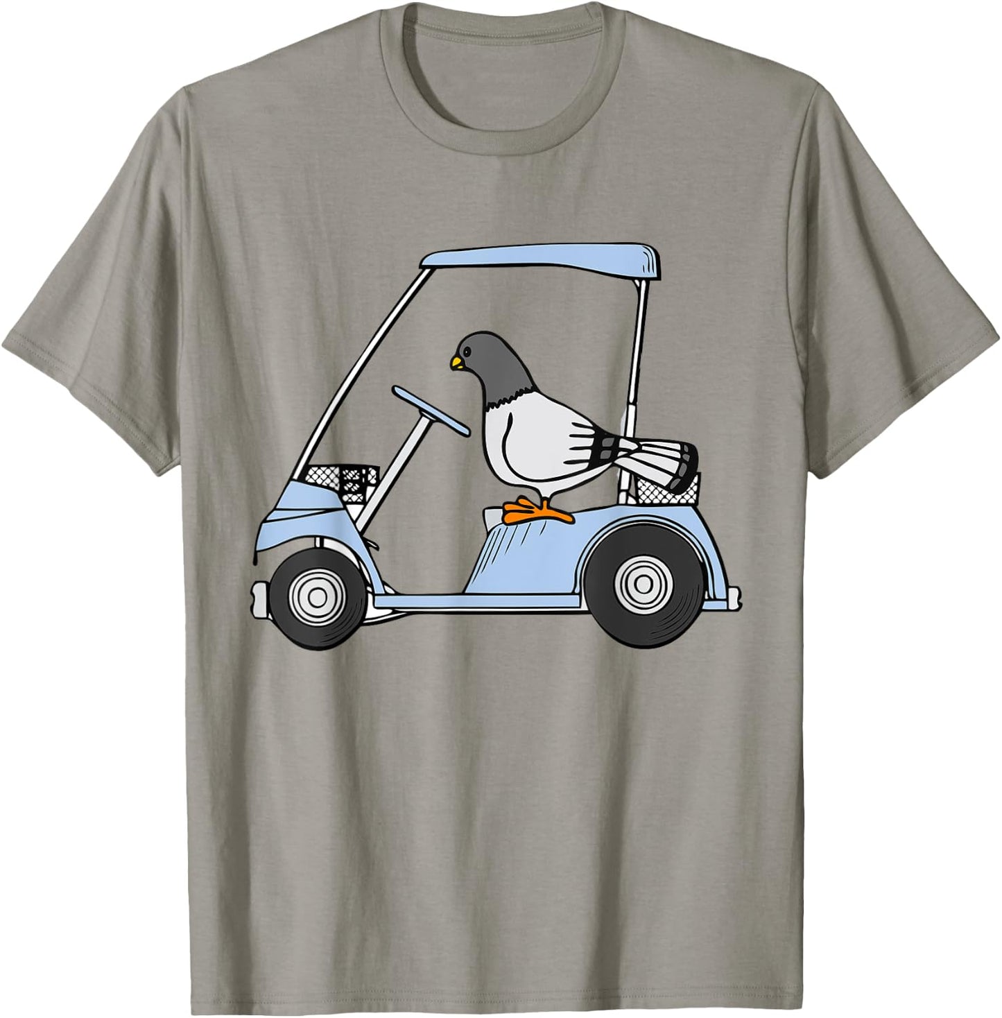 Golf Cart Shirt Cute Golf Cart with Bird for Kids T-Shirt - T-Shirt | Sand
