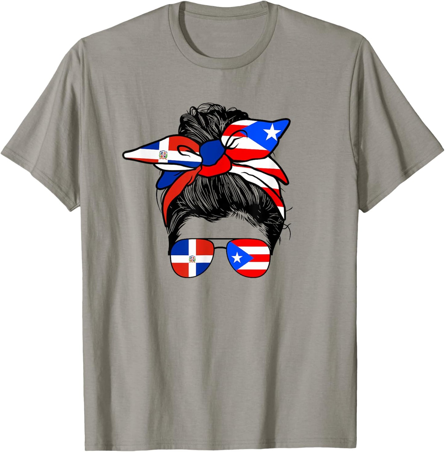 Half Dominican And Puerto Rican Rico Flag DominiRican Girl T-Shirt - T-Shirt | Sand