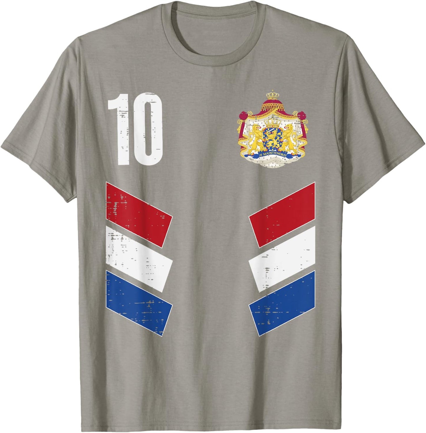 Netherlands Flag Number 10 Soccer Fan Men Women Kids Boys T-Shirt - T-Shirt | Sand