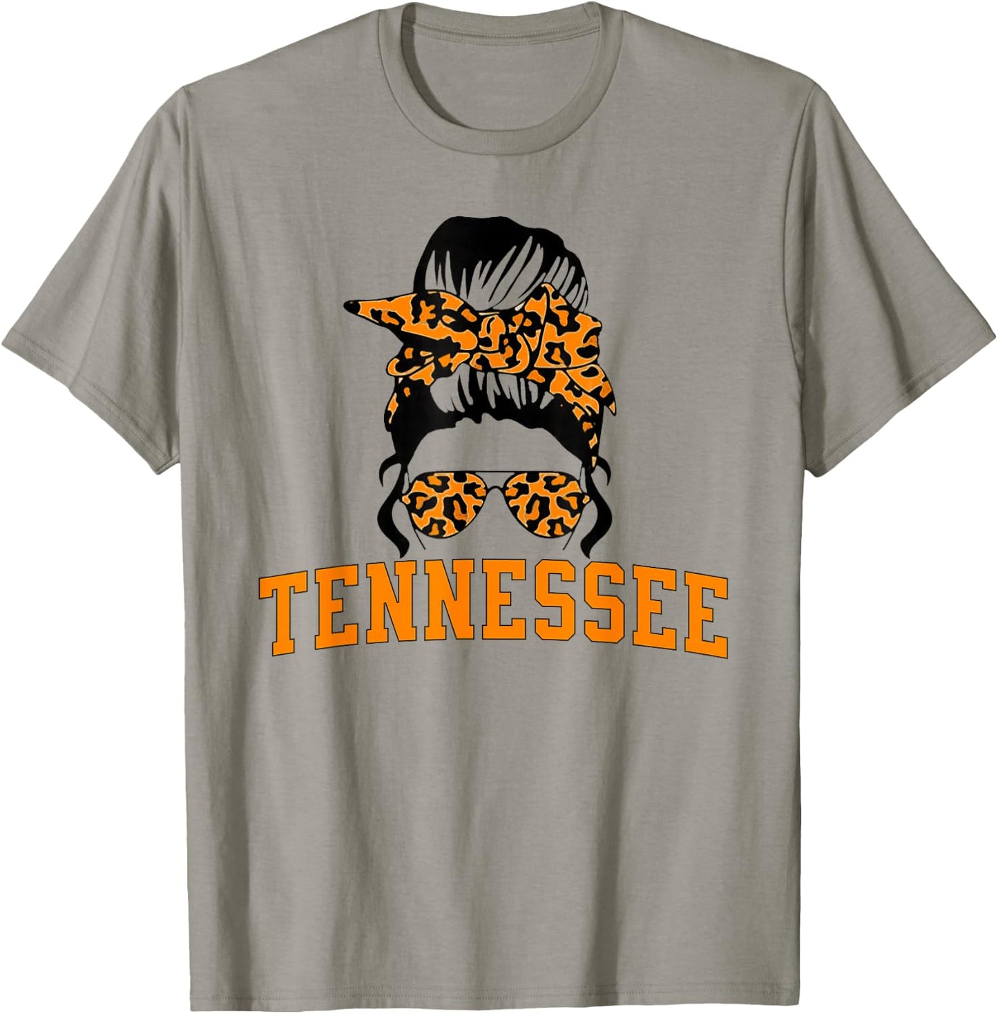 Tennessee State Women's Kids TN Orange Fan Messy Bun Hair T-Shirt - T-Shirt | Sand