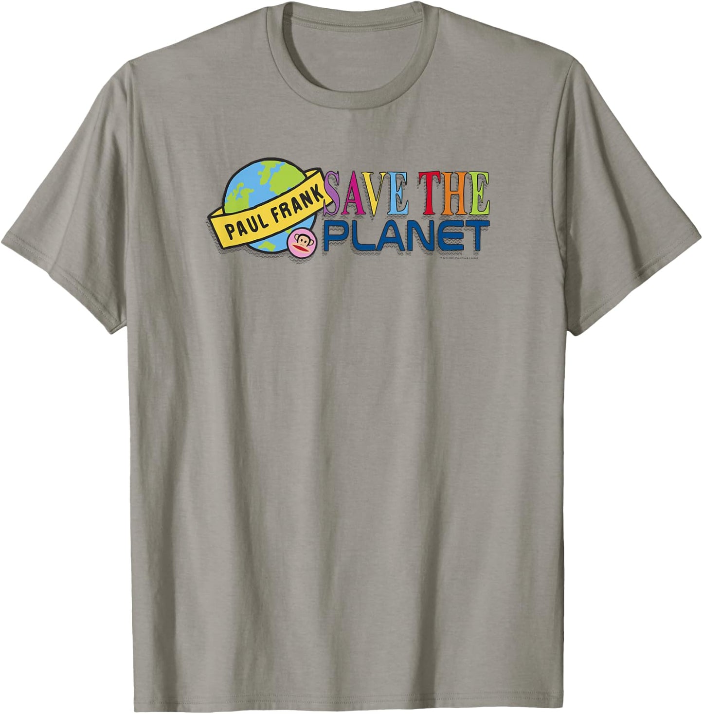 Paul Frank Earth Day Save The Planet Colorful Earth Logo T-Shirt - T-Shirt | Sand