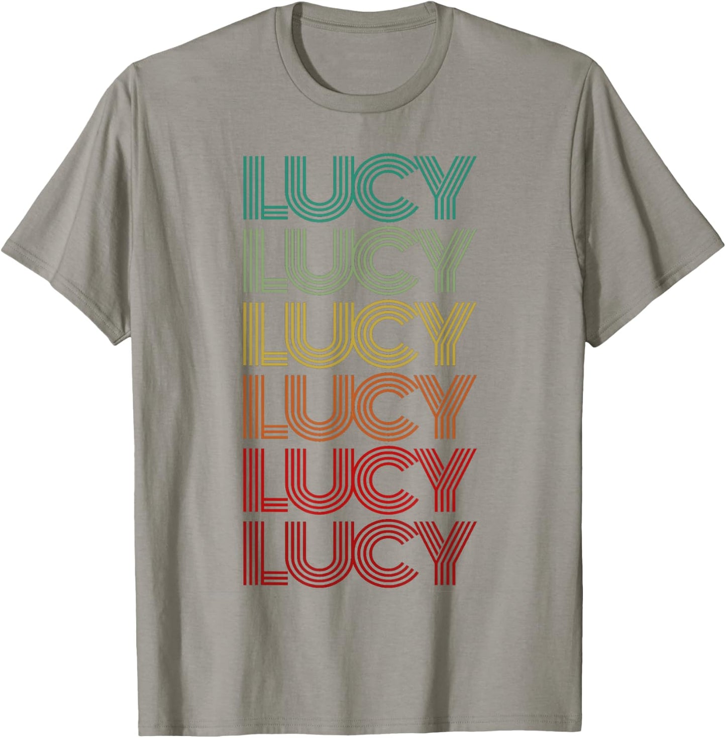 First Name LUCY Girl Retro Personalized Groovy 60s Birthday T-Shirt - T-Shirt | Sand