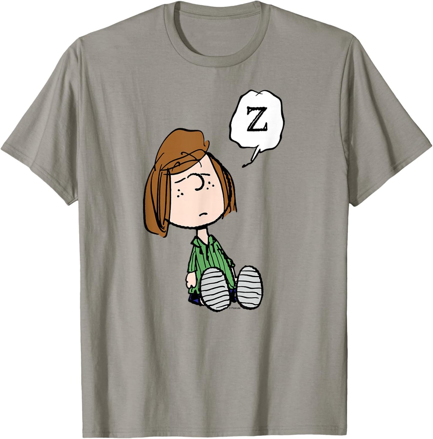 Peanuts Peppermint Patty Doze Blue Cartoon - -Adults, Boys - Short Sleeve, Classic Fit, Small T-Shirt - T-Shirt | Sand