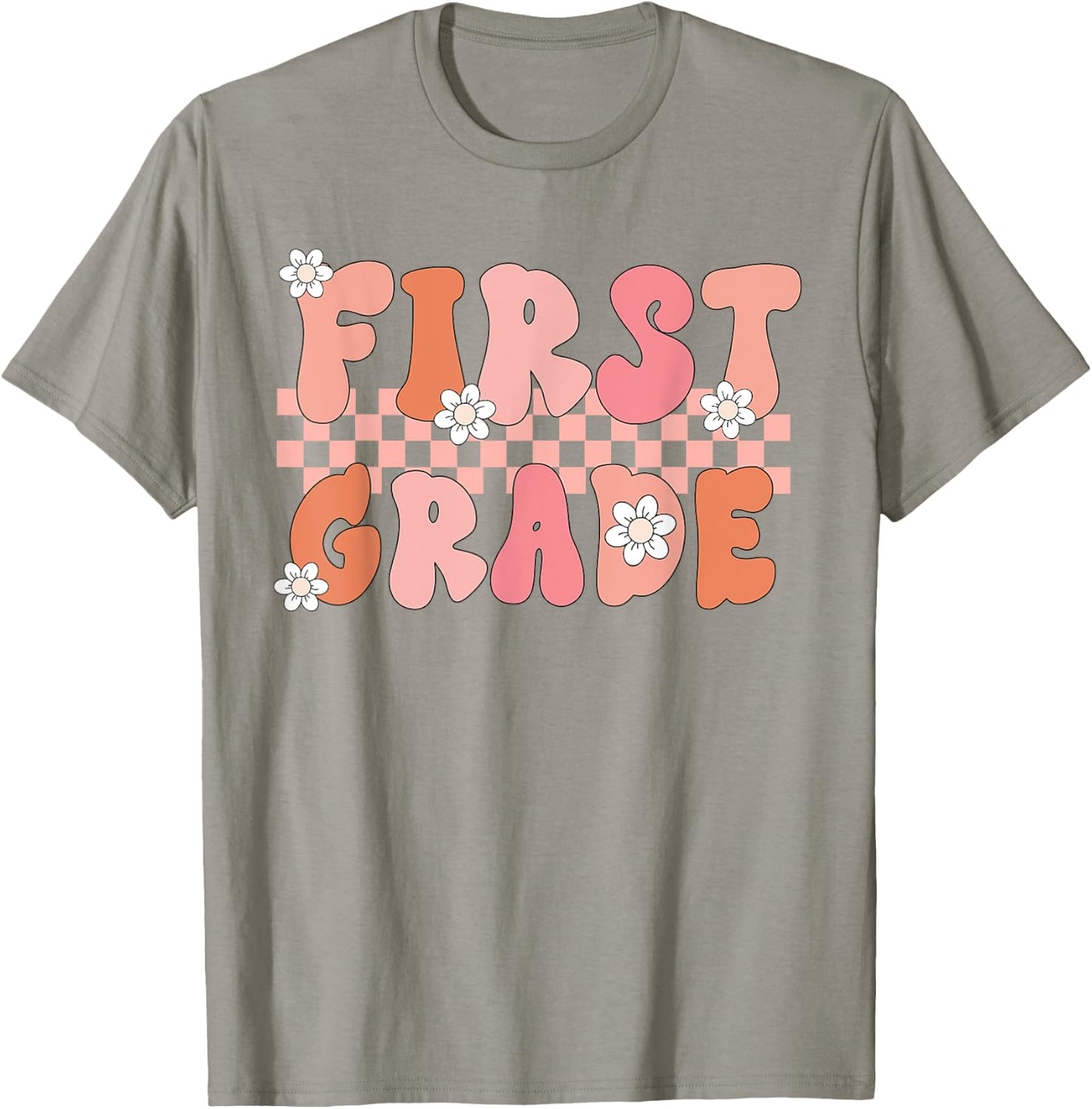 First Grade Teacher Retro Vintage 1st Grade Teacher Team Women Girls Kids T-Shirt - T-Shirt | Sand