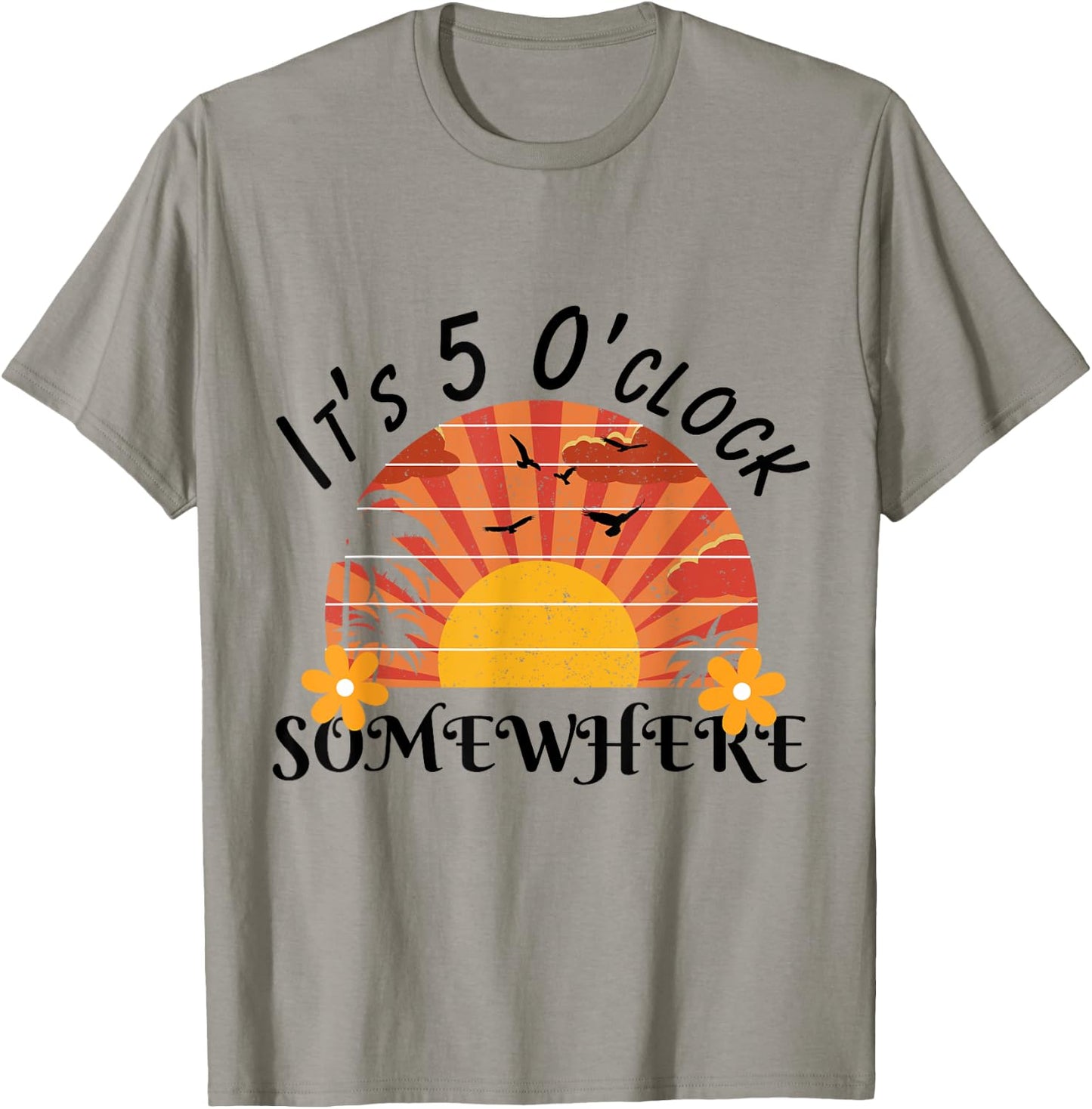 It's 5 O'Clock Somewhere Beach Sunset Vacation shirt Men Women Kids T-Shirt - T-Shirt | Sand