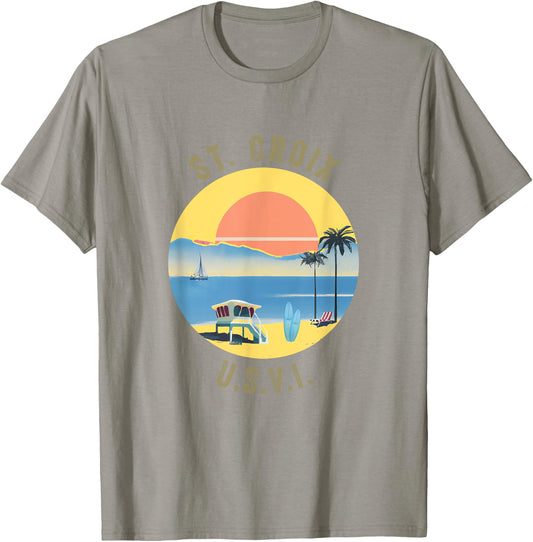 St. Croix Souvenir Apparel - Retro Vintage St. Croix T-Shirt - T-Shirt | Sand