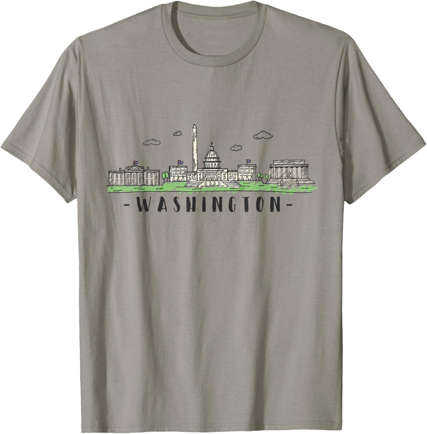 Washington DC Skyline Vintage T-Shirt - T-Shirt | Sand