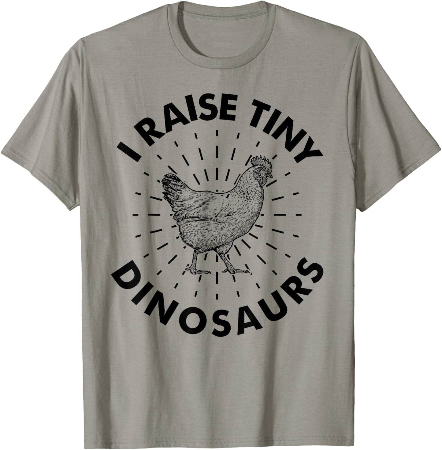 Funny Vintage I Raise Tiny Dinosaurs Chicken Silhouette T-Shirt - T-Shirt | Sand