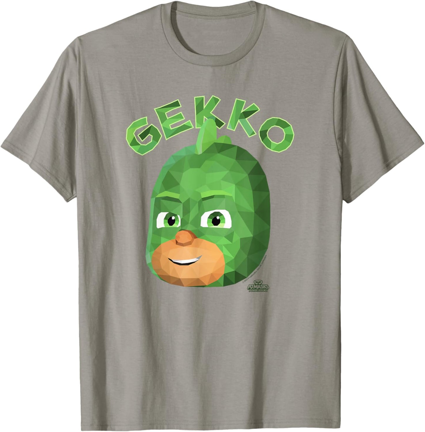 PJ Masks Gekko Power Hero Big Face Art Logo T-Shirt - T-Shirt | Sand