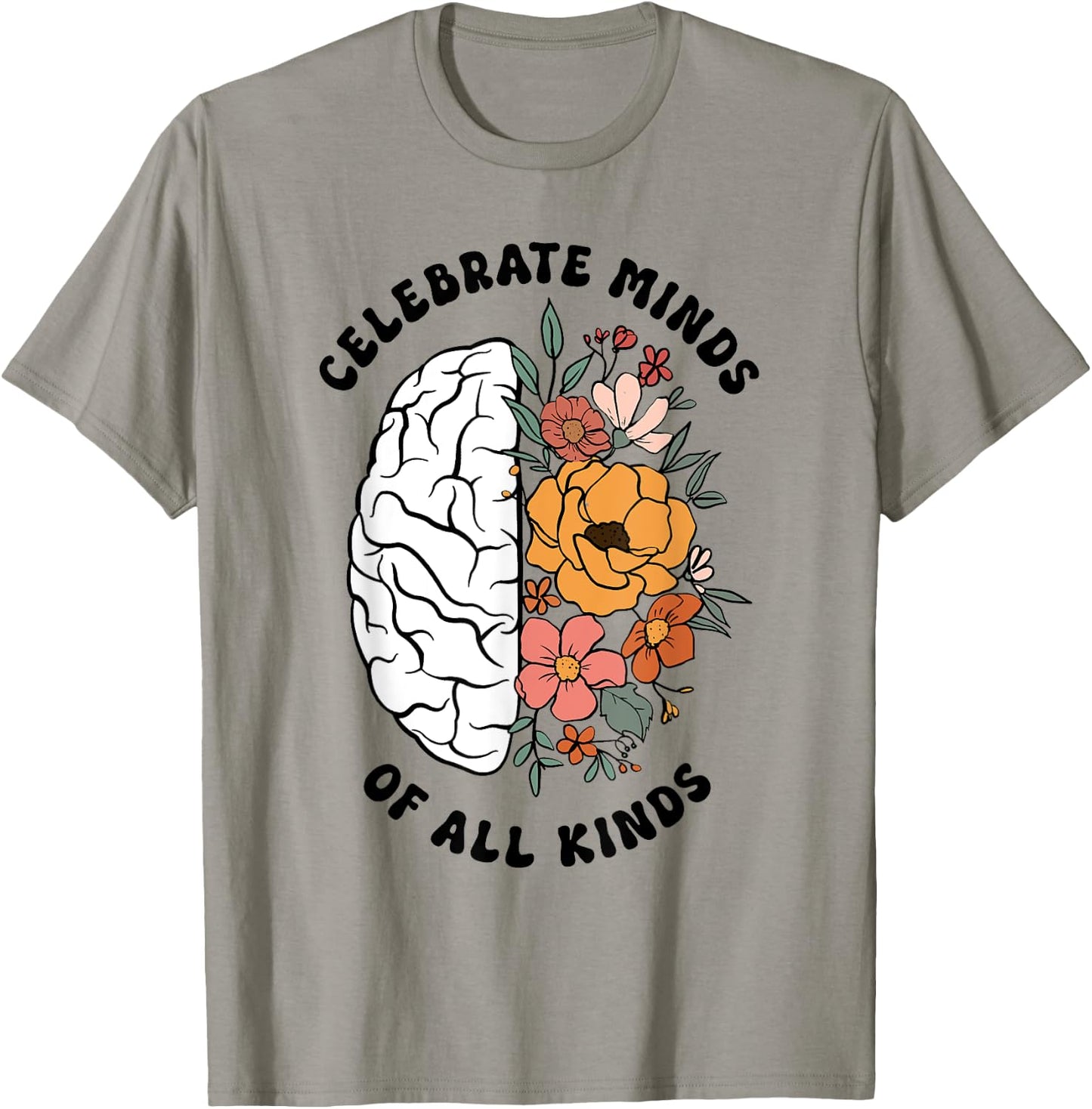 Autism Awareness Celebrate Minds Of All Kinds Floral Teacher Women Kids T-Shirt - T-Shirt | Sand
