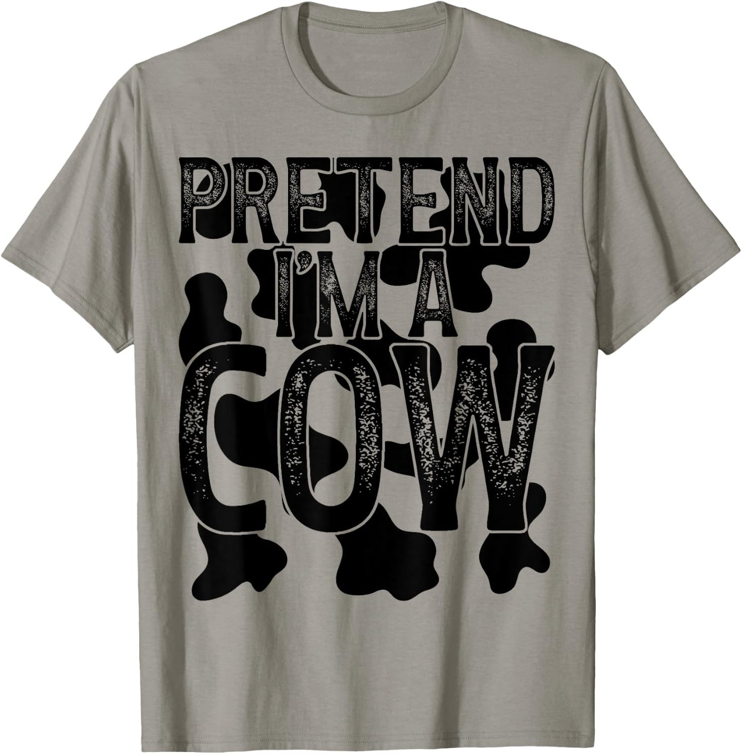 Vintage Pretend I'm a Cow Halloween Last Minute Costume T-Shirt - T-Shirt | Sand