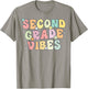 Second Grade Vibes Retro 2nd Grade Teacher 1st Day Of School T-Shirt - T-Shirt | Sand