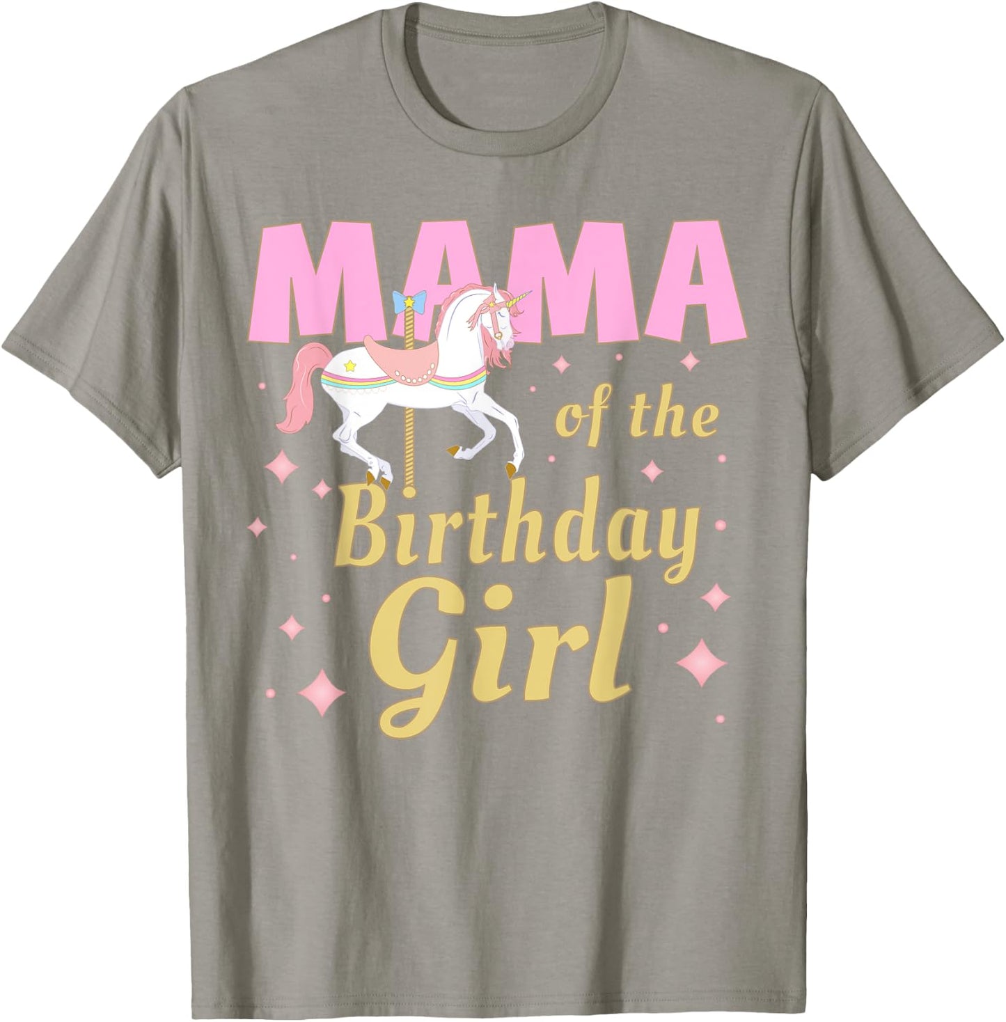 Mama Carousel Party 1st First Birthday Girl Family Matching T-Shirt - T-Shirt | Sand