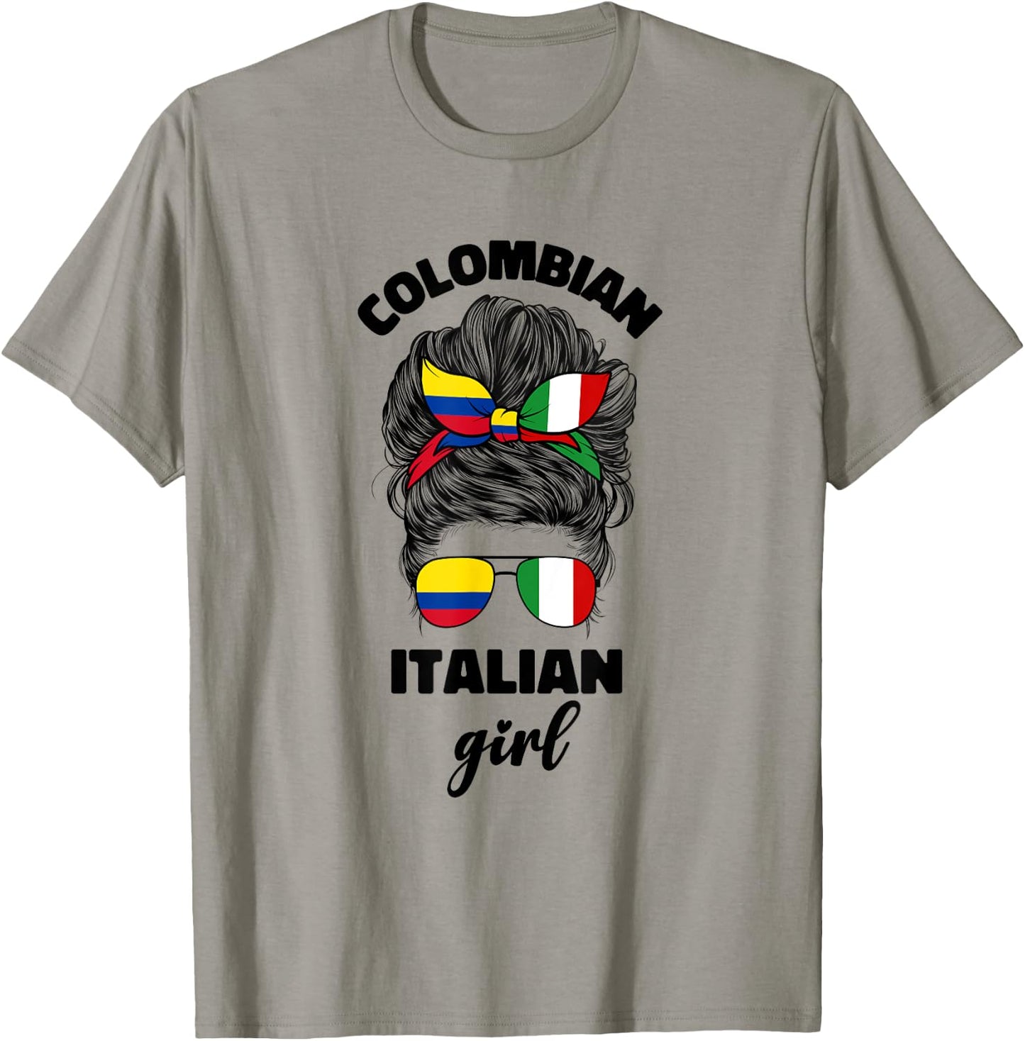 Half Italian And Colombian Colombia Italy Flag Girl Women T-Shirt - T-Shirt | Sand