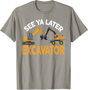 Construction Excavator Shirt boys toddler adult men women T-Shirt - T-Shirt | Sand