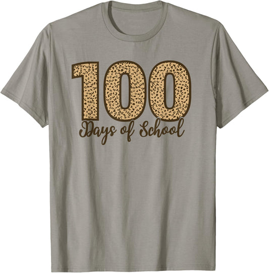 AS Cheetah Leopard 100 Days of School T-Shirt - T-Shirt | Sand