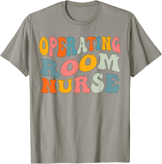 Groovy Operating Room Nurse OR Surgical Perioperative Nurse T-Shirt - T-Shirt | Sand