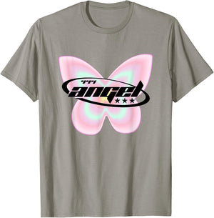 Y2K Girl 444 Angel Number Butterfly Fairy Aesthetic T-Shirt - T-Shirt | Sand