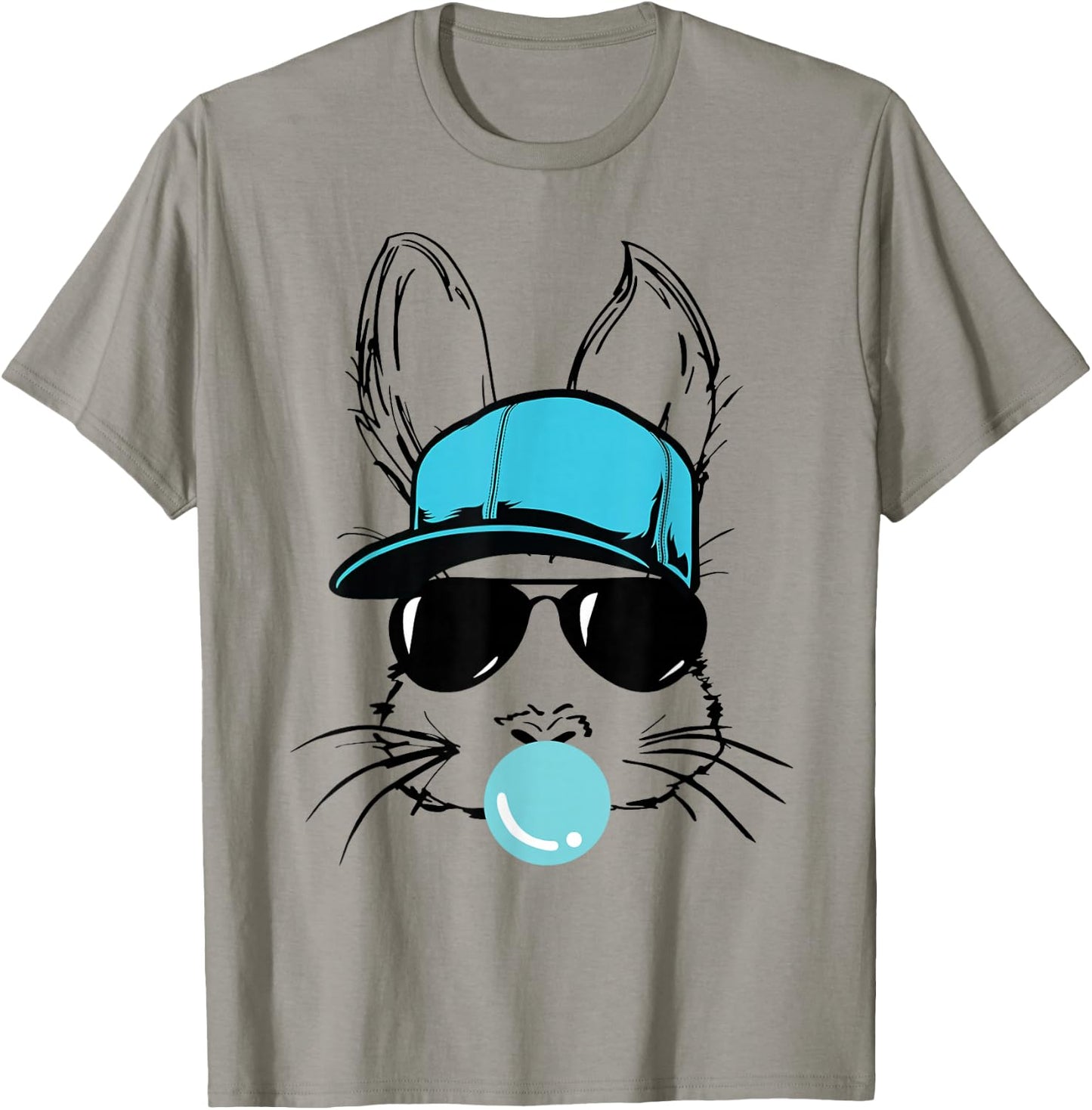 Bunny Face With Hat Sunglasses Bubble Gum Easter Day Boy Kid T-Shirt - T-Shirt | Sand