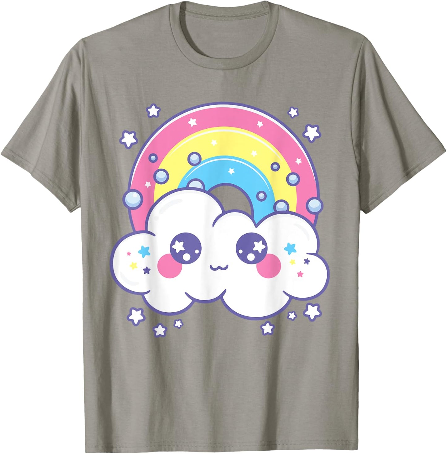 Kidcore Aesthetic Kawaii Pastel Rainbow Cloud Alt Clothing T-Shirt - T-Shirt | Sand