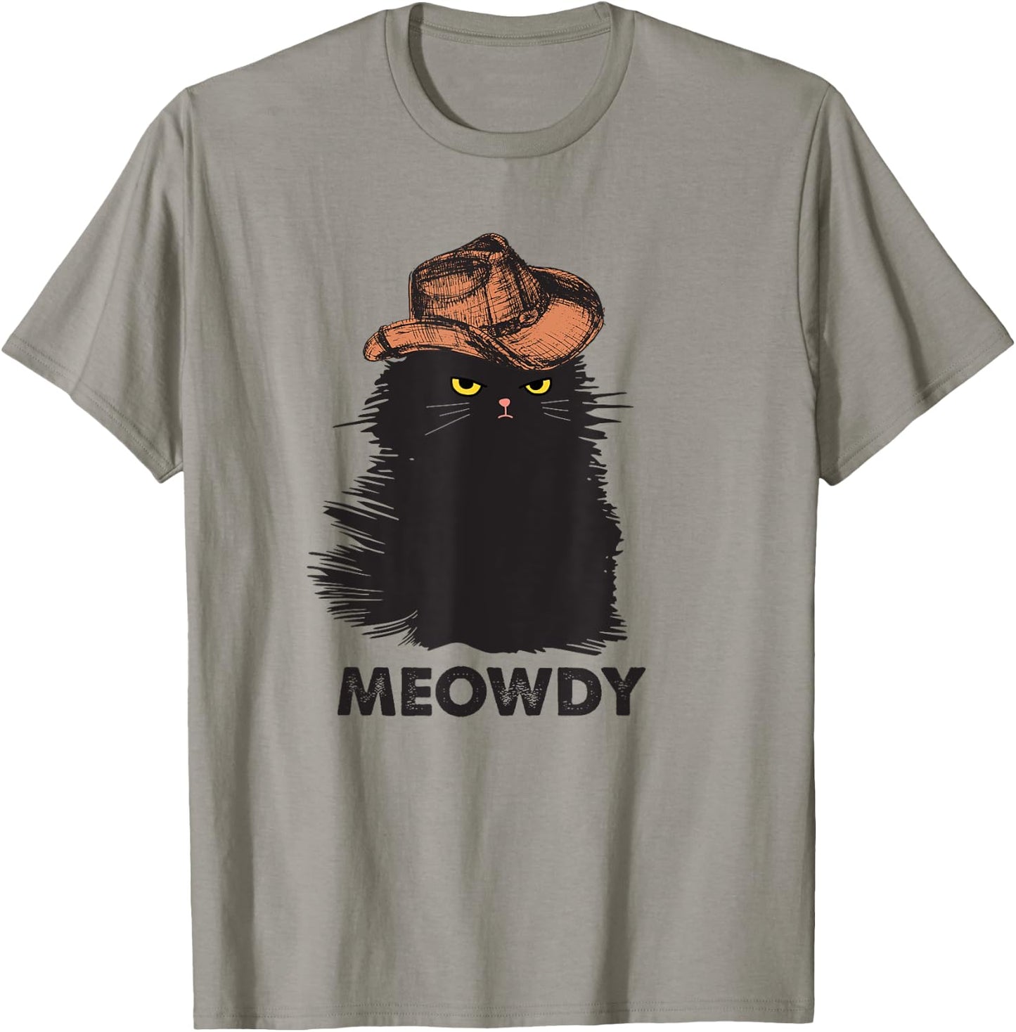 Meowdy Black cat shirts for girls, Meow and Howdy Meow Cat T-Shirt - T-Shirt | Sand