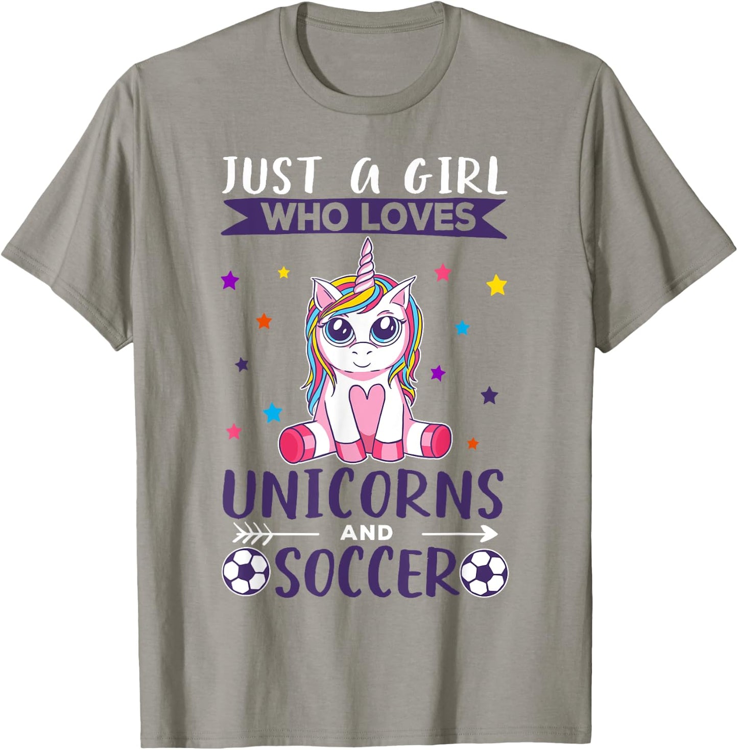 Just A Girl Who Loves Unicorns And Soccer T-Shirt - T-Shirt | Sand