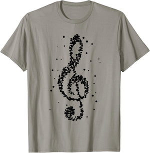 Music in black and white Musician Music teachers T-Shirt - T-Shirt | Sand