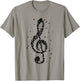 Music in black and white Musician Music teachers T-Shirt - T-Shirt | Sand