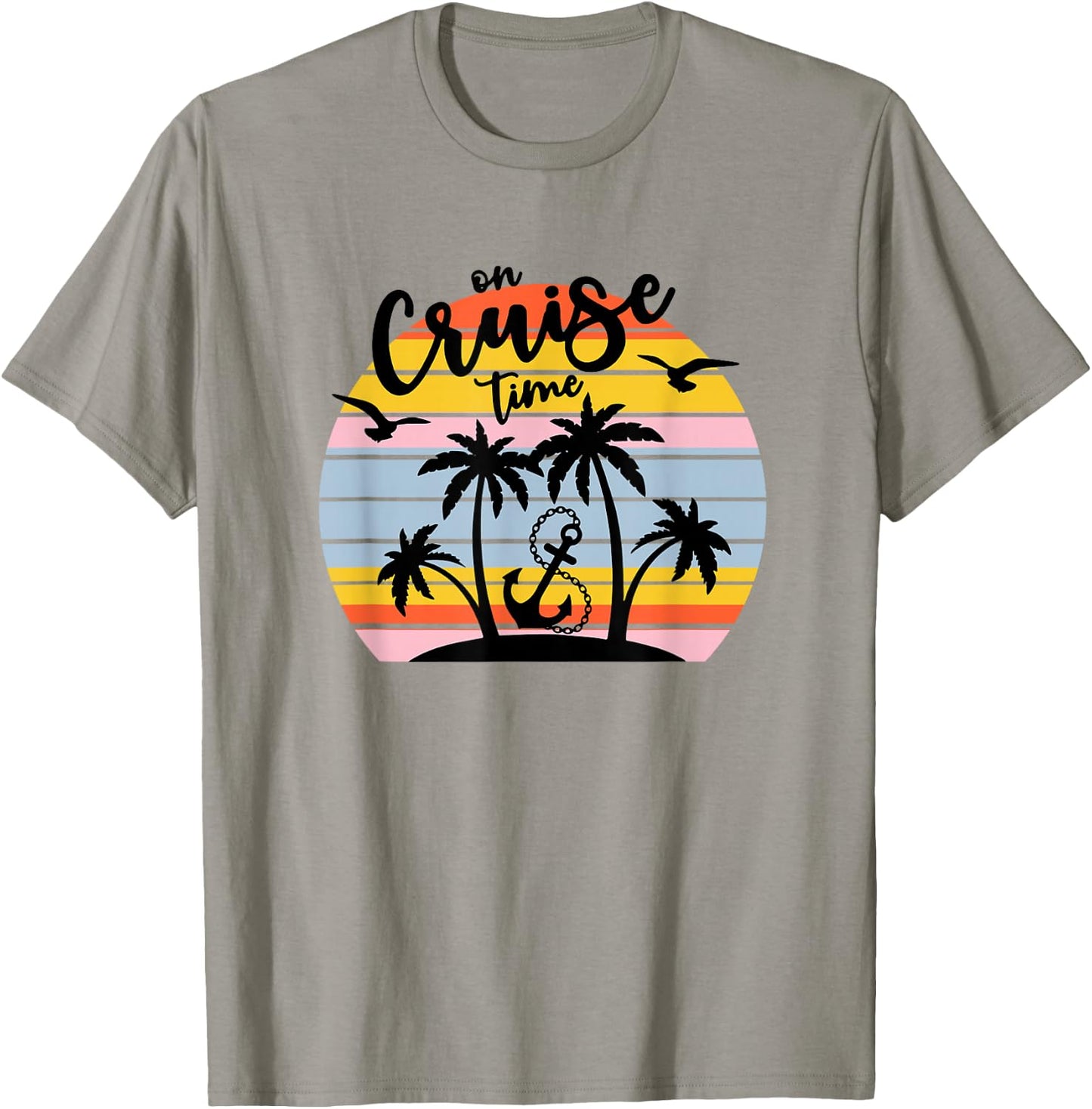 Retro On Cruise Time Summer Vacation Outfits Men T-Shirt - T-Shirt | Sand