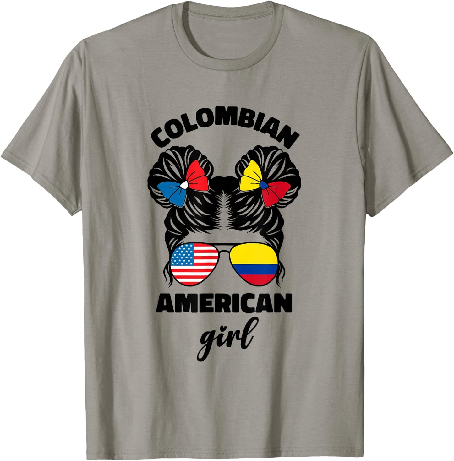 Half American and Colombian USA Colombia Flag Kids Girls T-Shirt - T-Shirt | Sand