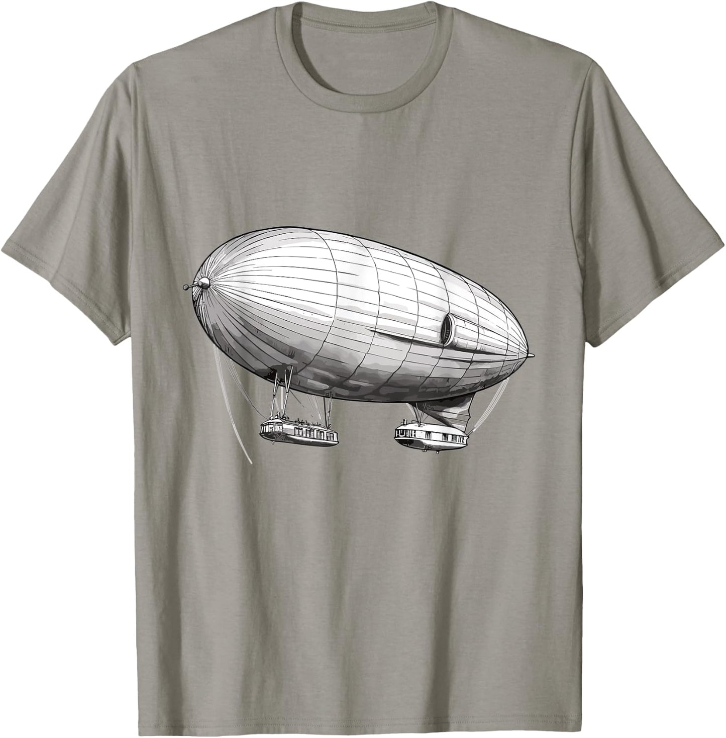 Retro Zeppelin 70s 80s Dirigible Airship Zepelin Zepplin T-Shirt - T-Shirt | Sand