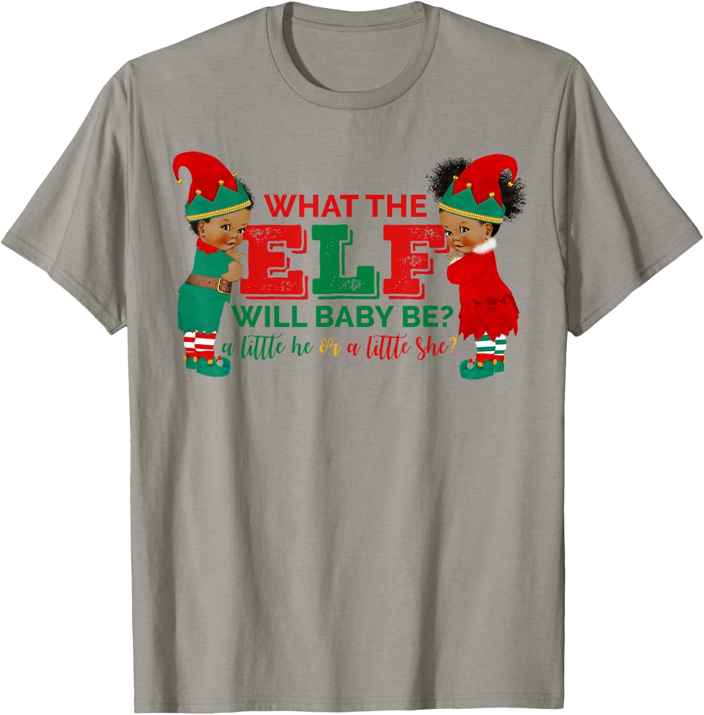 What the Elf Will Baby Be Gender Reveal T-Shirt - T-Shirt | Sand