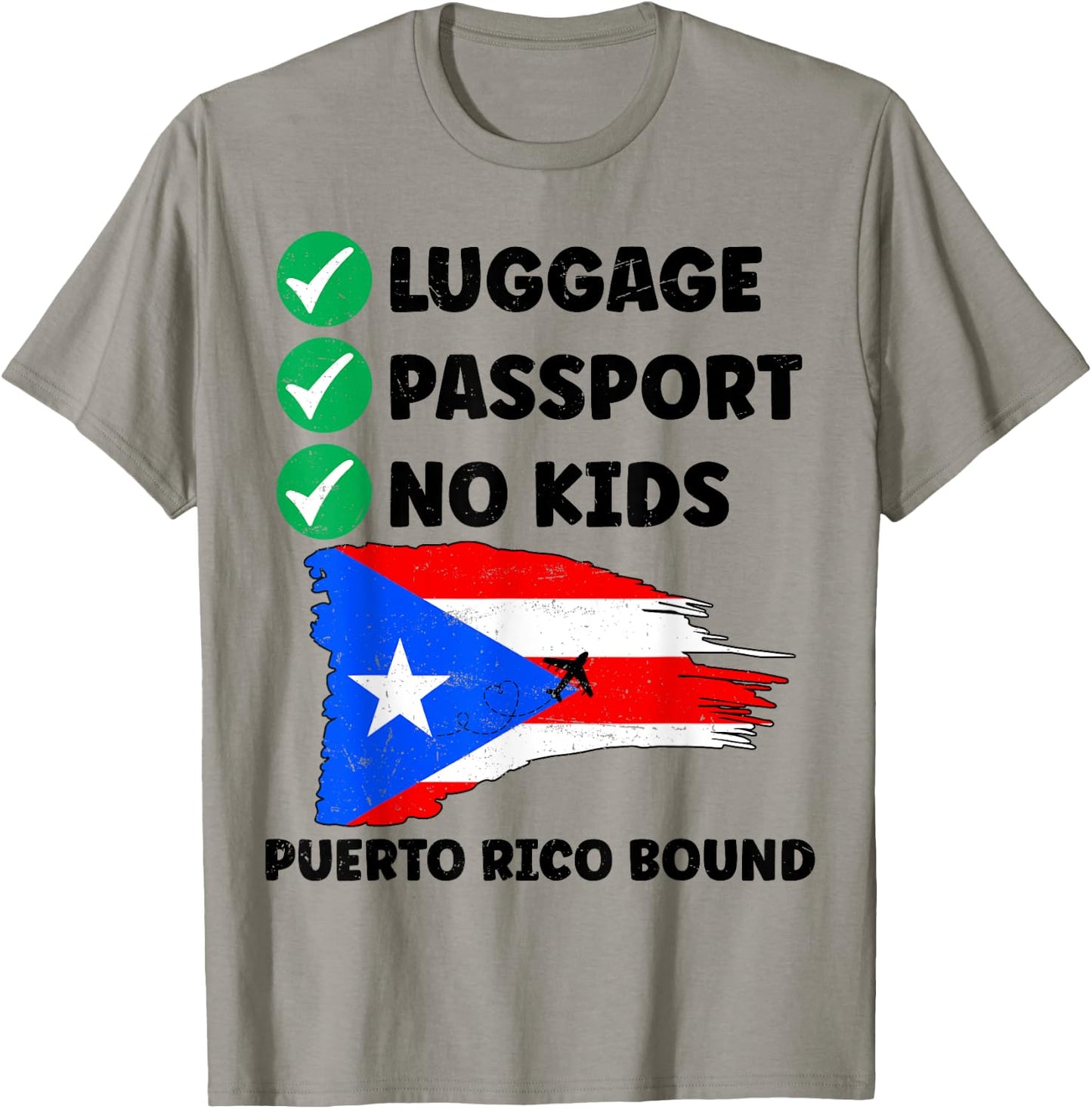 Luggage Passport No Kids Puerto Rico Bound Couple Matching T-Shirt - T-Shirt | Sand