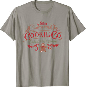 Women Retro Christmas Gingerbread Bakery North Pole Cookie T-Shirt - T-Shirt | Sand