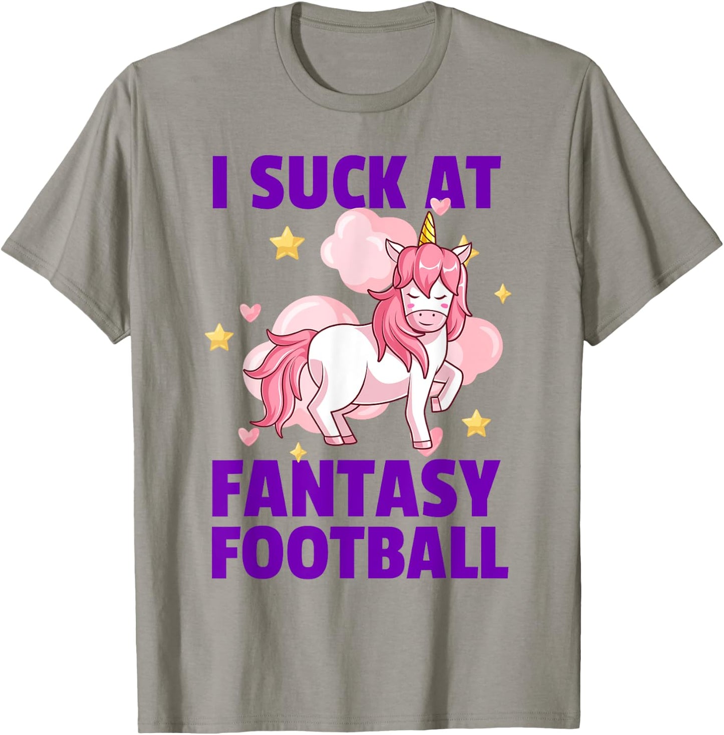 I Suck At Fantasy Football - League Loser Punishment Unicorn T-Shirt - T-Shirt | Sand