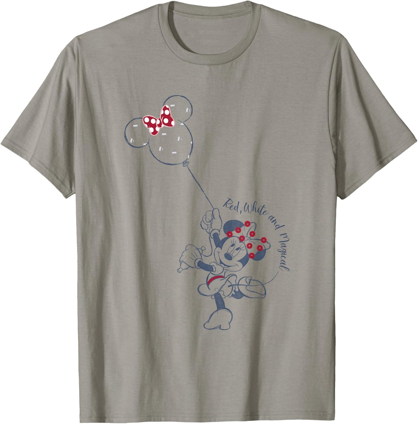 Disney Minnie Mouse Red White and Magical Polka Dot Balloon T-Shirt - T-Shirt | Sand