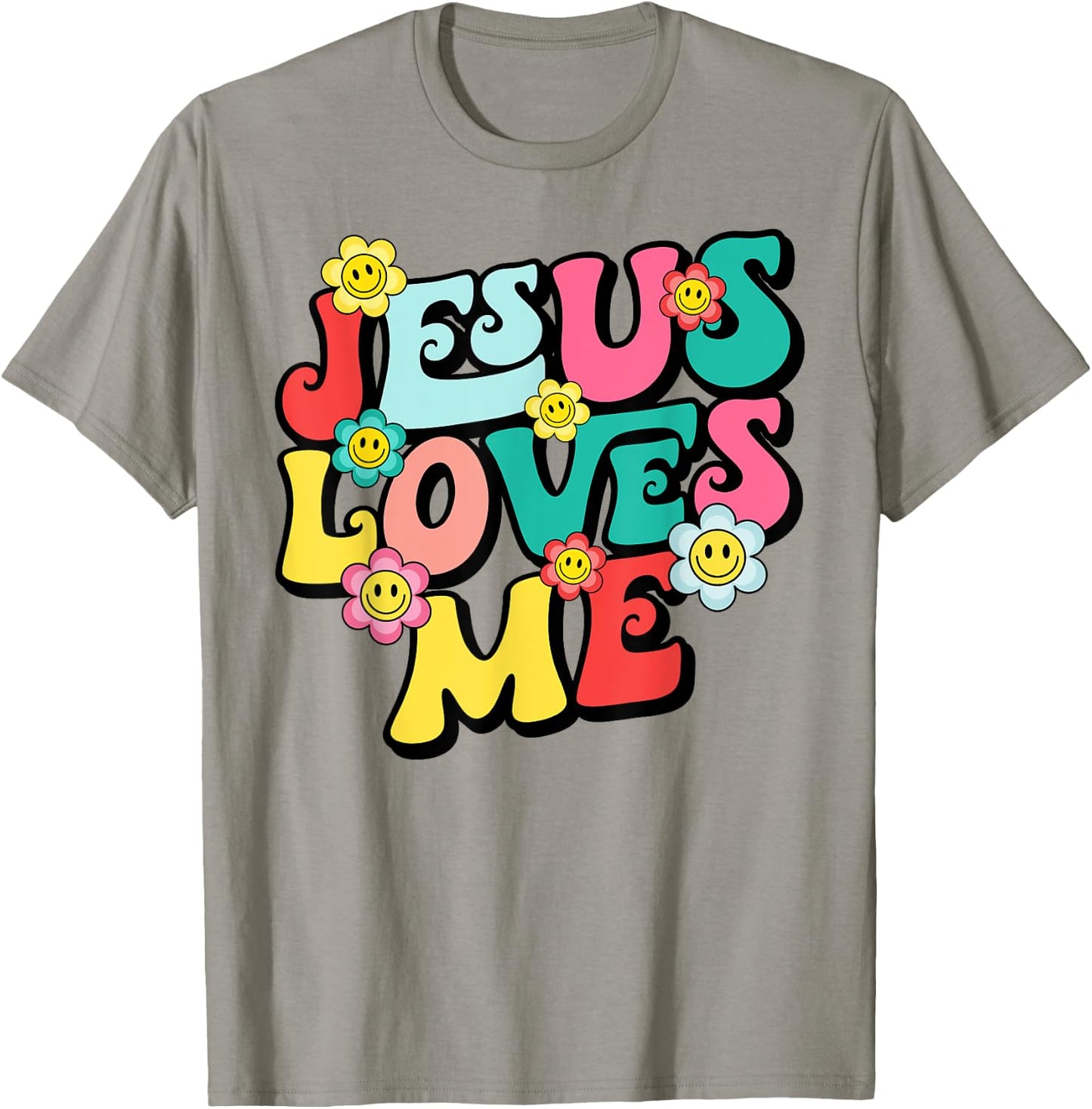 Jesus Loves Me Retro Vintage Groovy Style Men T-Shirt - T-Shirt | Sand