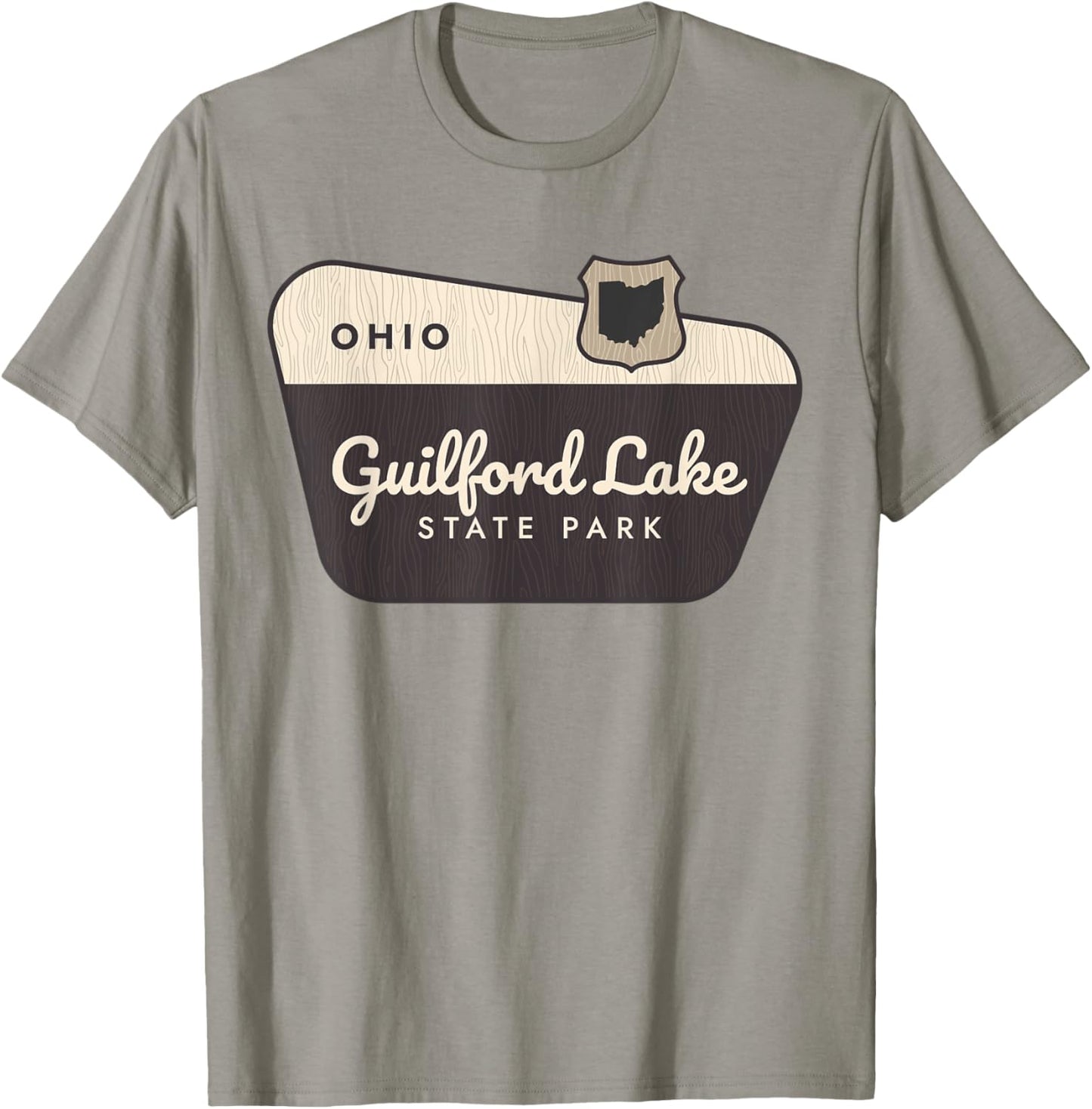 Guilford Lake State Park Ohio Welcome Sign Vacation T-Shirt - T-Shirt | Sand