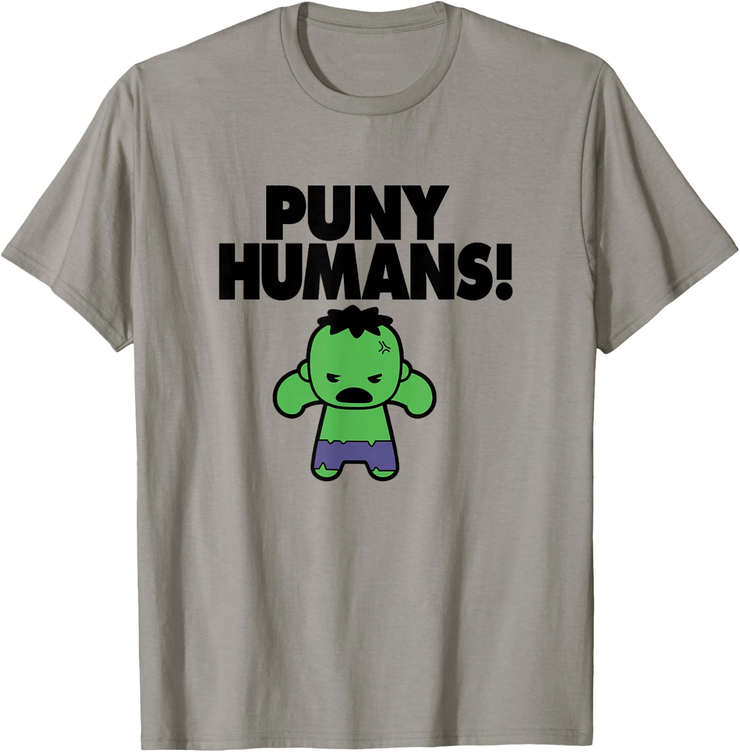 Marvel Kawaii Puny Humans! Angry Chibi Hulk Portrait T-Shirt - T-Shirt | Sand