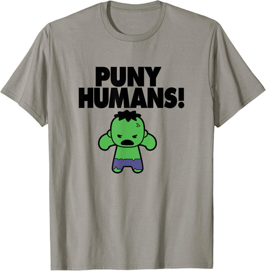 Marvel Kawaii Puny Humans! Angry Chibi Hulk Portrait T-Shirt - T-Shirt | Sand