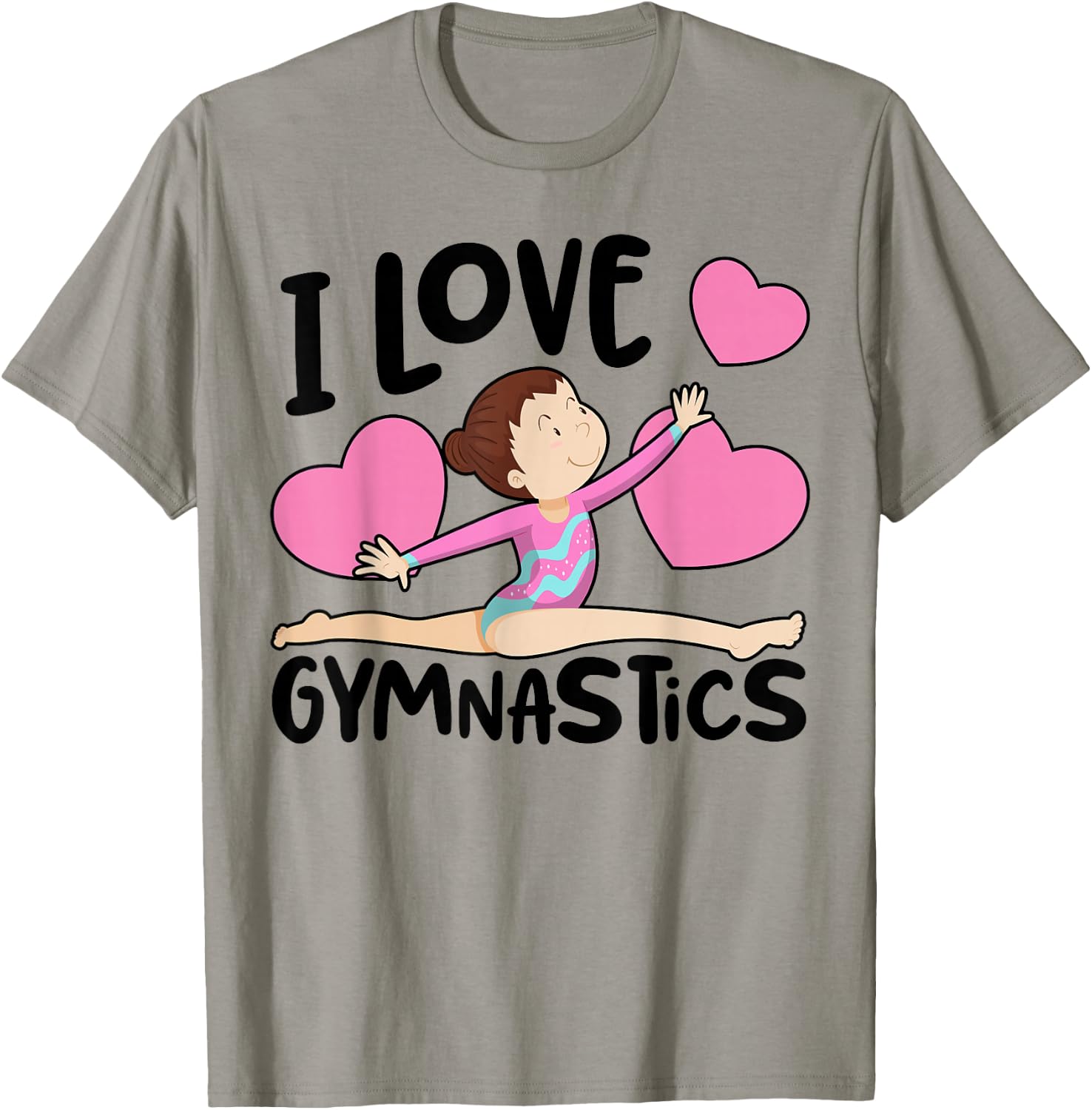 I Love Gymnastics Sports Gymnast Girls Women Cute Heart T-Shirt - T-Shirt | Sand