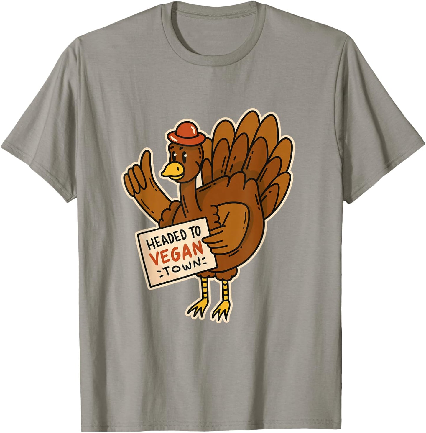 Funny Thanksgiving Day for Vegans Vegan Turkey Day T-Shirt - T-Shirt | Sand