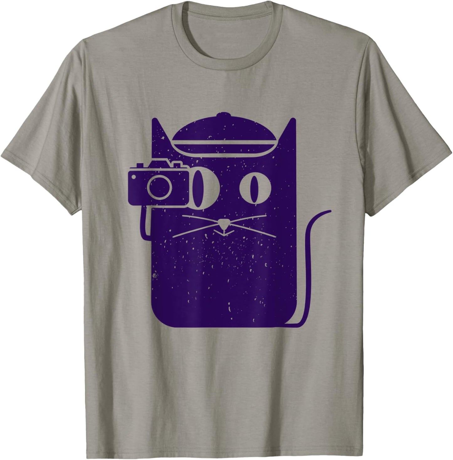Camera Cat Funny Cute Kawaii Photography Photographer Men Women Kids T-Shirt - T-Shirt | Sand