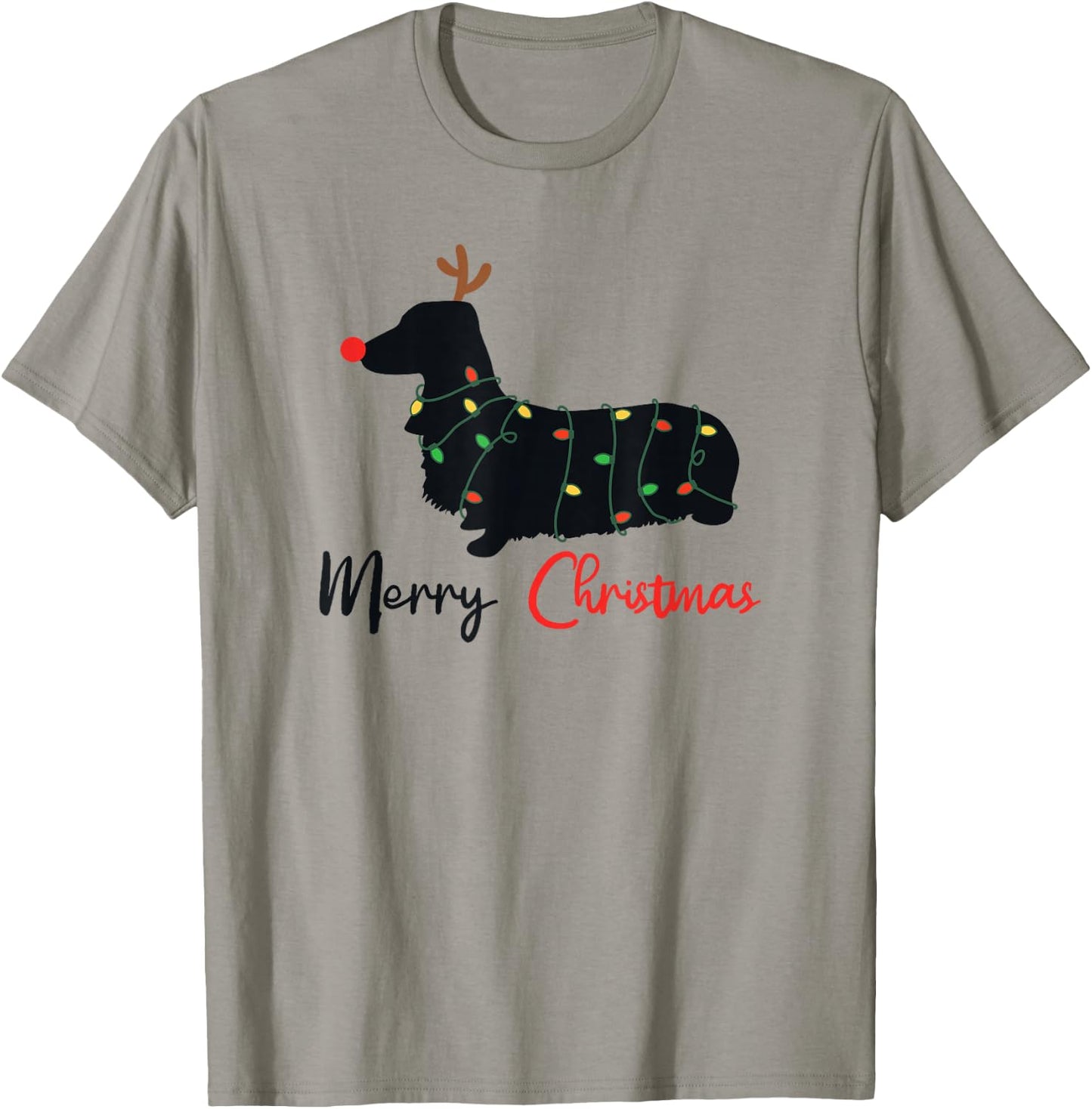 Dachshund Merry Christmas Winter Dogs Christmas T-Shirt - T-Shirt | Sand