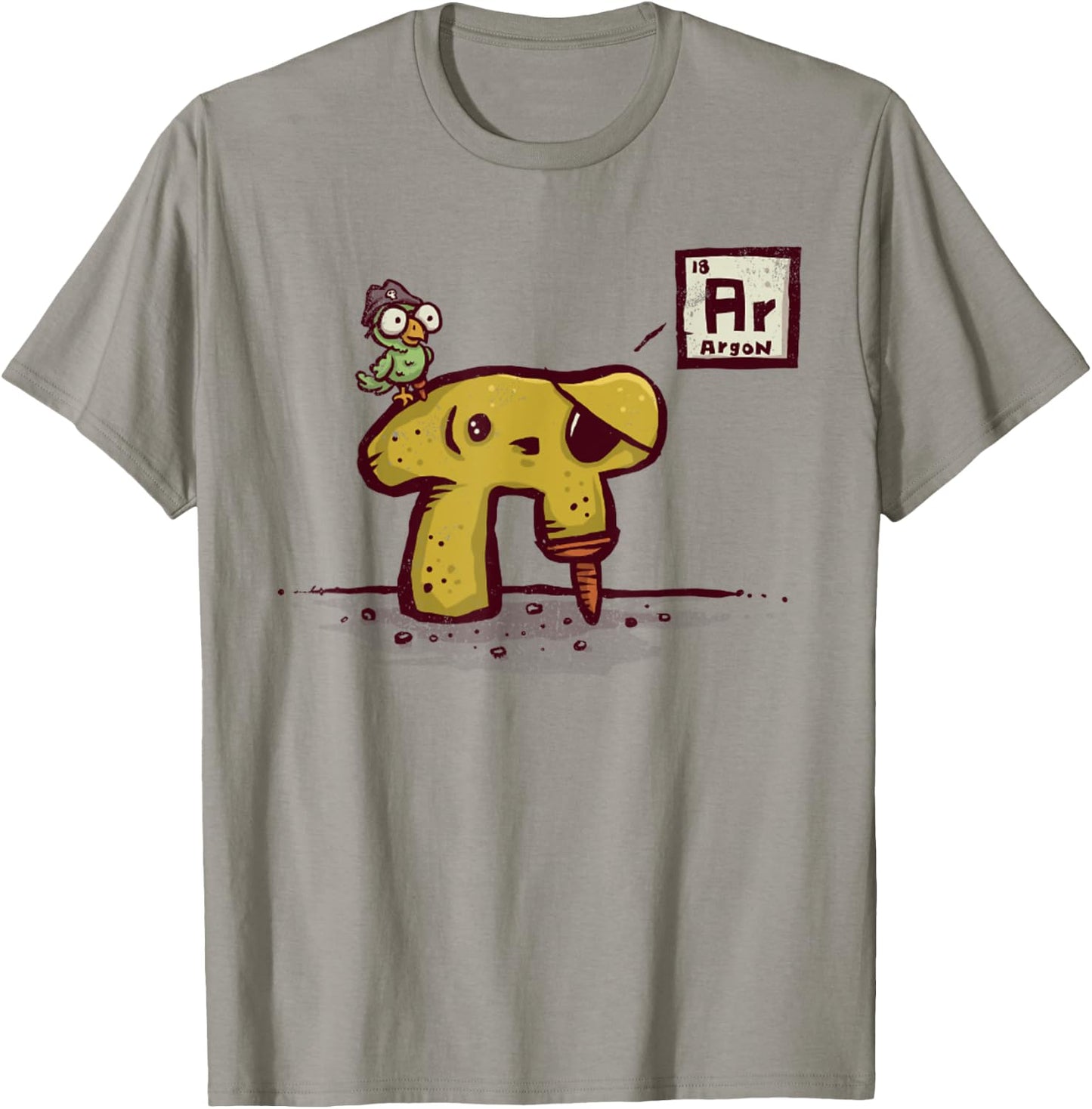 Nerdy Pi Rate Vintage Pirate Bird Periodic Table Math Joke T-Shirt - T-Shirt | Sand