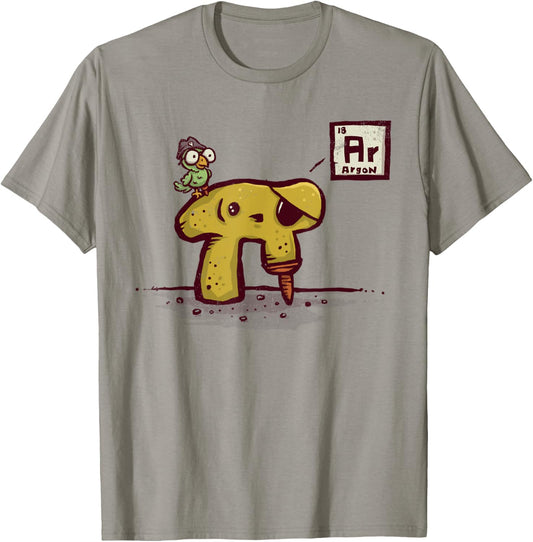 Nerdy Pi Rate Vintage Pirate Bird Periodic Table Math Joke T-Shirt - T-Shirt | Sand