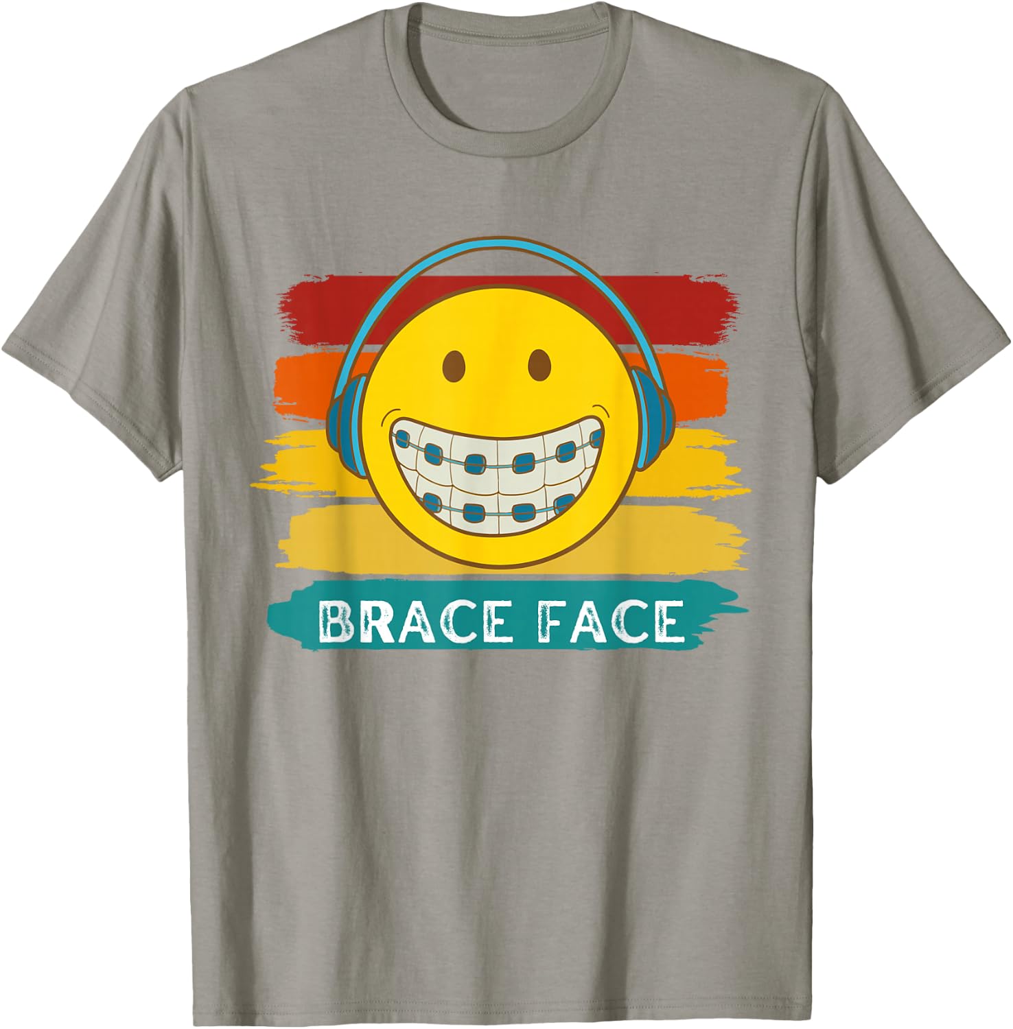 RETRO SMILE BRACE FACE Orthodontic Braces T-Shirt - T-Shirt | Sand