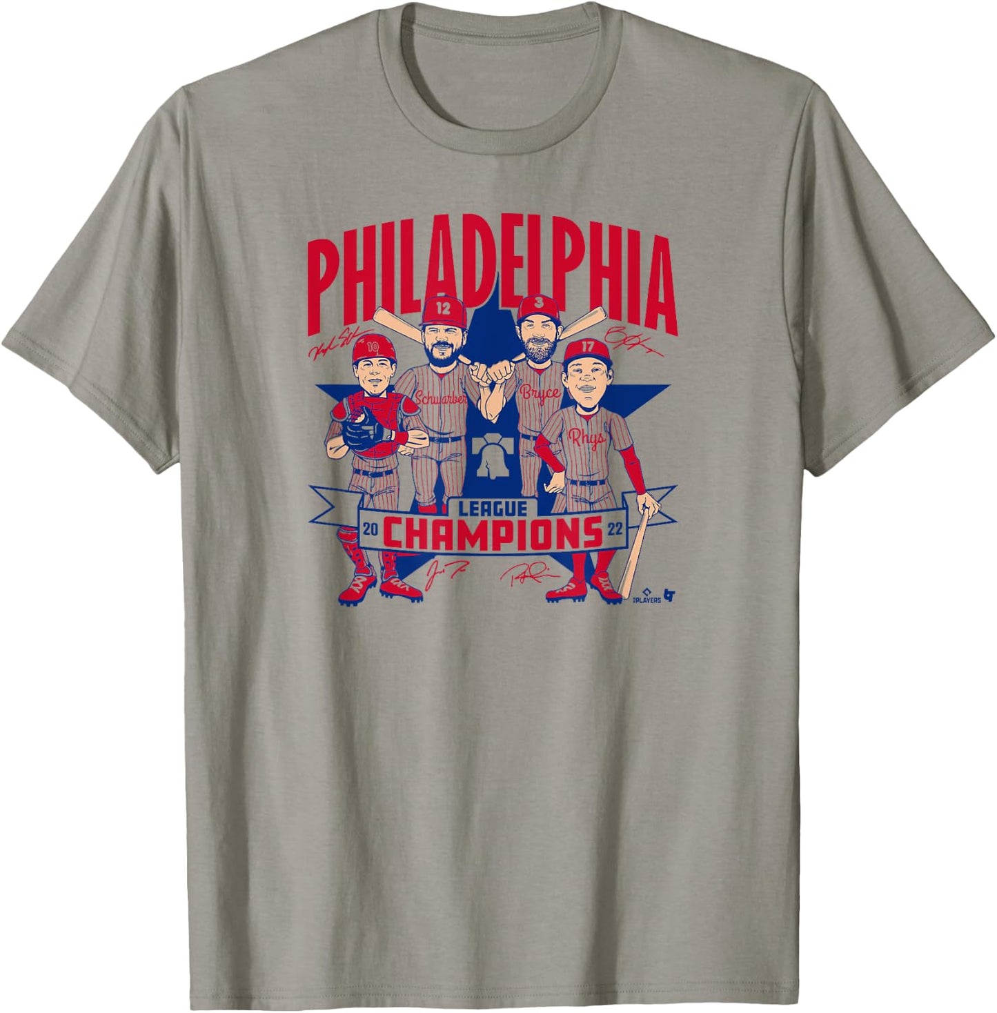 2022 League Champions Caricature - Philadelphia Baseball T-Shirt - T-Shirt | Sand