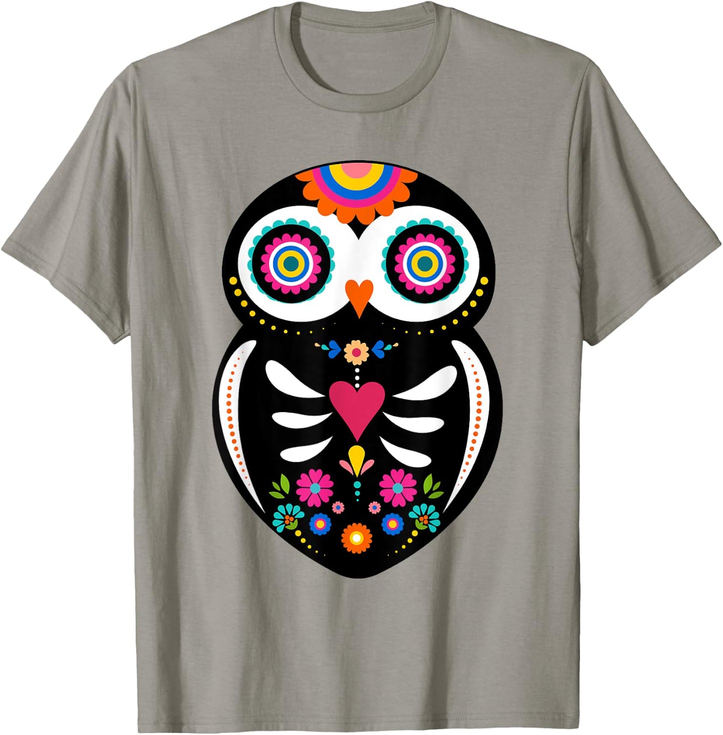 Dia de los Muertos Night Owl Sugar Skull Mexican Halloween T-Shirt - T-Shirt | Sand