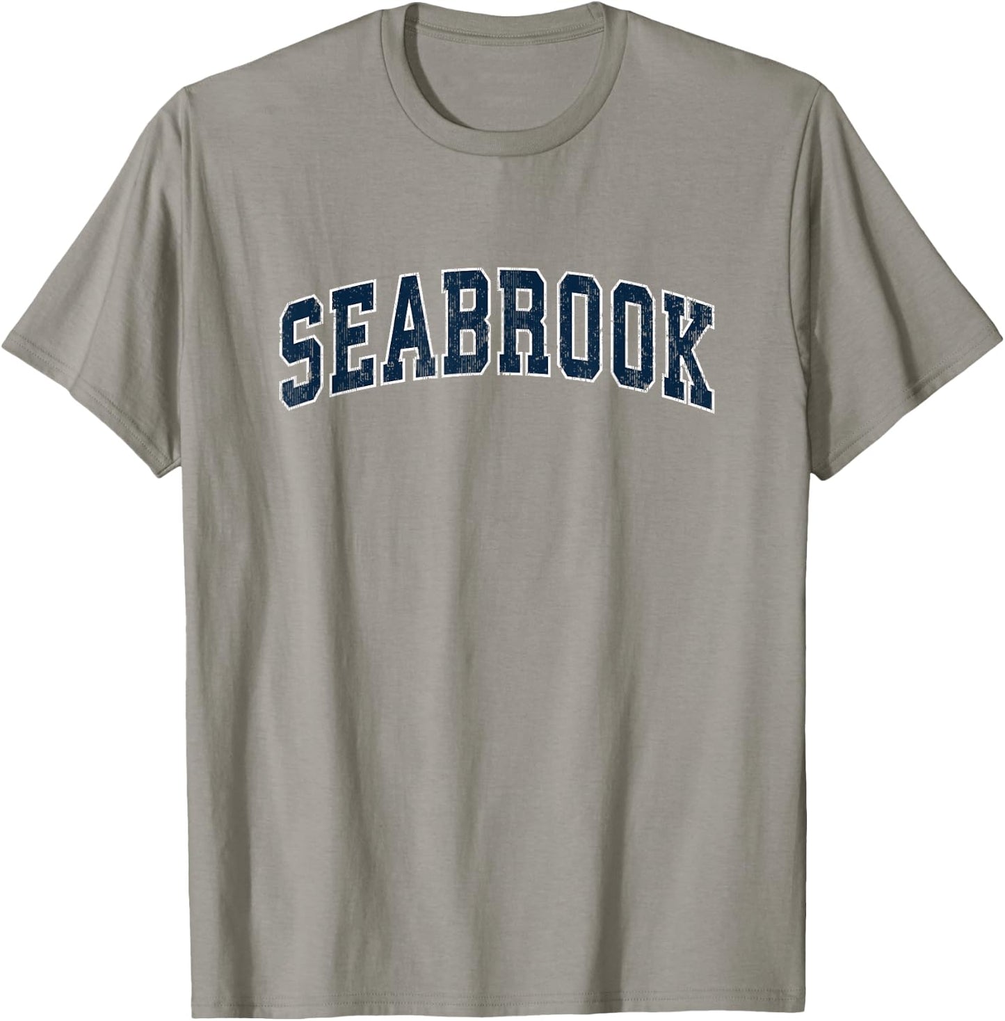 Seabrook New Hampshire NH Vintage Sports Design Navy Design T-Shirt - T-Shirt | Sand